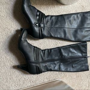 Black leather boots